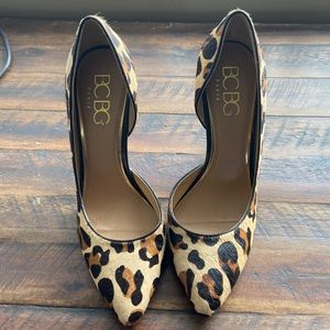 BCBG leopard heels